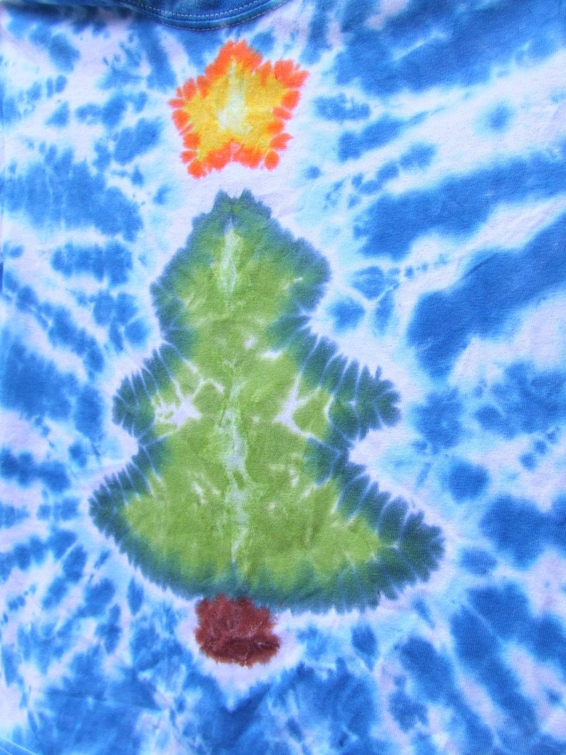 Christmas Tree Tie Dye Tshirt Youth XS Ready to Ship Etsy