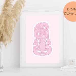Māori  Tiki Digital Art Print - Digital Download Aotearoa New Zealand