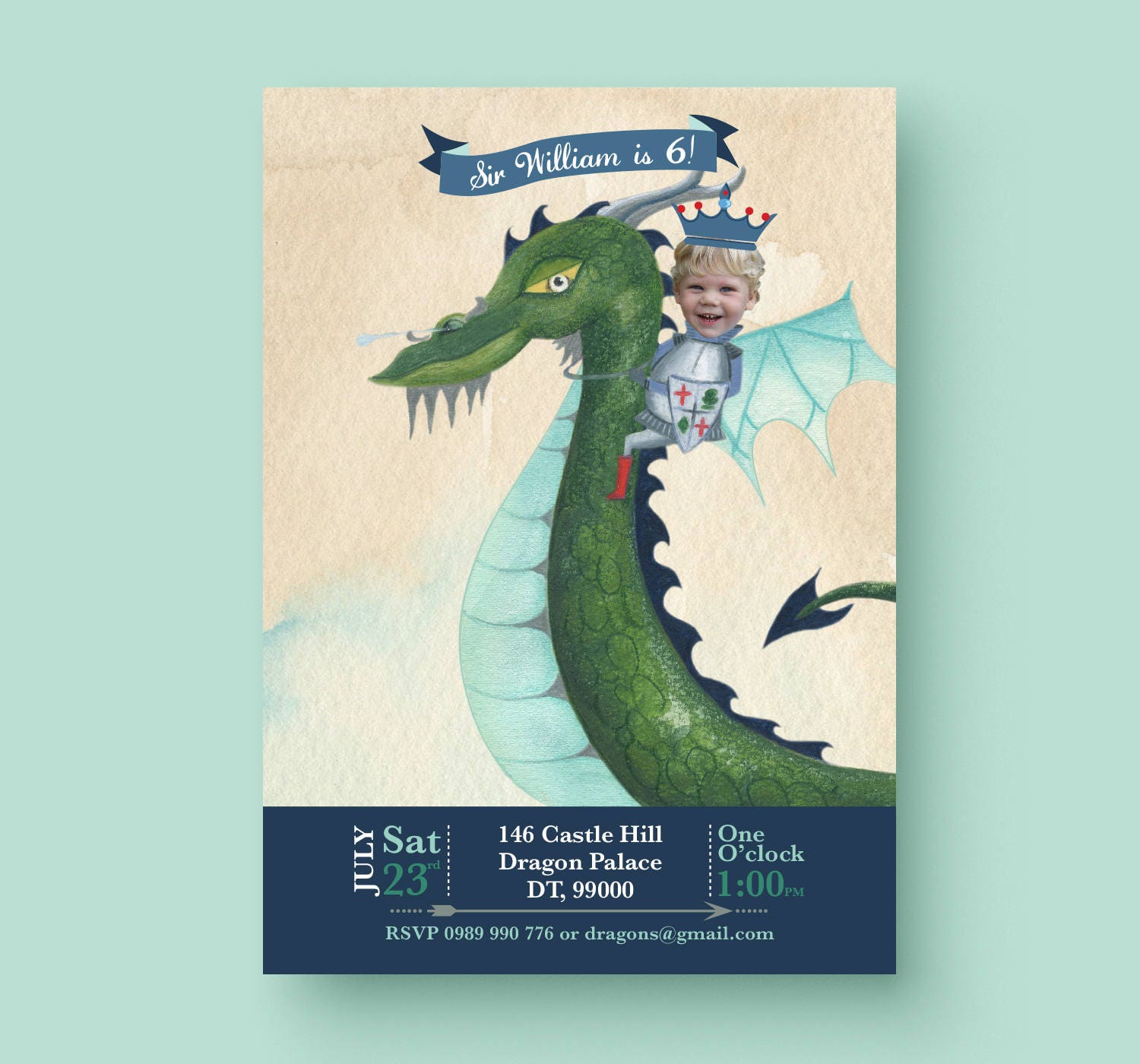 Dragon Custom Geburtstag druckbare PartyEinladung Drachen Etsy