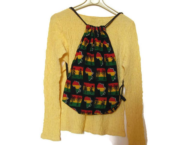 gift for friend SMALL HIPPIE backpack unisex accessories festival backpack shoe bag Rasta drawstring backpack