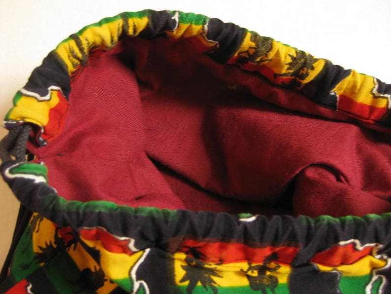 gift for friend SMALL HIPPIE backpack unisex accessories festival backpack shoe bag Rasta drawstring backpack