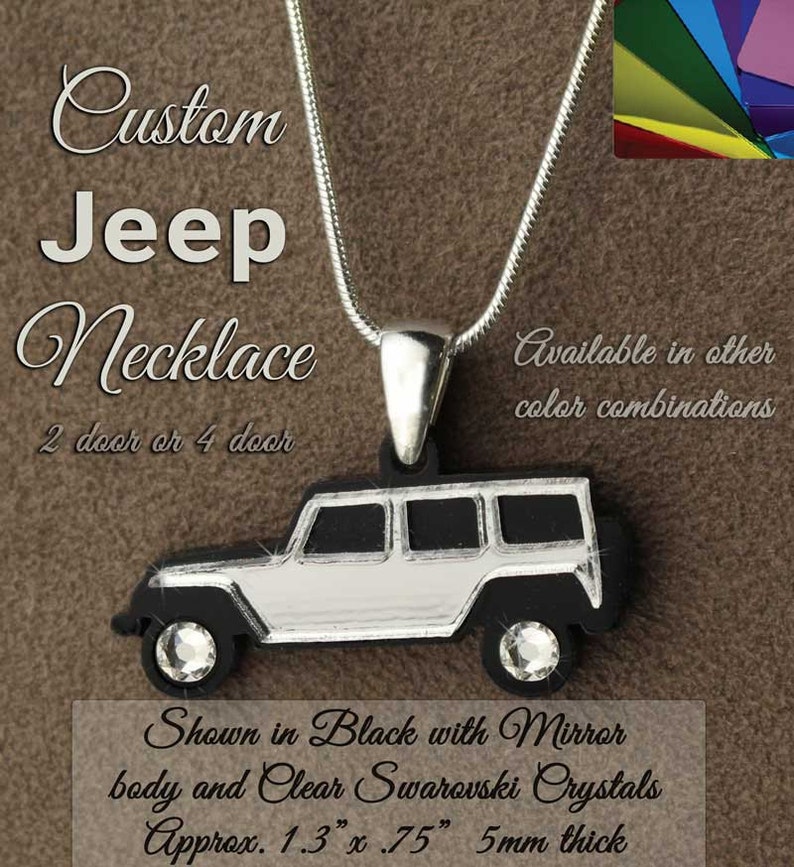 Jeep Wrangler Pendant Necklace Set Customizable Etsy