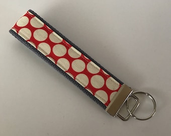 Wristlet Key Fob Key Chain Amy Butler Full Moon Cherry!