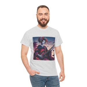 Geisha Rock and Roll Unisex Tee - Japanese Style Kimono Cool Design