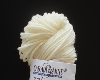 DESTASH cascade 220 superwash aran cream white natural undyed