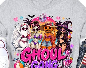 Ghoul Gang PNG, Summerween Halloween Girls Shirt Design