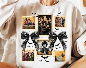 Spooky Witch Stamp Collage PNG, Vintage Hocus Pocus Halloween Sublimation File, DIY Digital Shirt Graphic Halloween Png