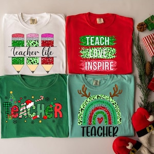 Teacher Christmas Png Bundle, Cute Teacher Christmas Sublimation Design Bundle, Merry Christmas Teacher Png, Teacher Life, Digital Download