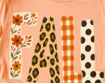 Fall PNG, Leopard Gingham Autumn Shirt Design