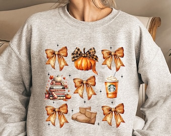 Fall Coquette Bow Sublimation Design Retro Fall Pumpkin Bow Png, Retro Fall Shirt Png, Autumn Girly Png, Girl Autumn Fall Mom Png