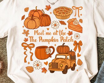 Coquette Pumpkin Patch PNG, Boho Floral Fall Sublimation Design, Vintage Autumn Shirt Graphic, Cozy Preppy Fall Truck PNG Download