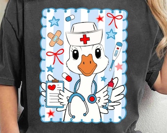 Silly Goose Nursing PNG, Cute Nurse Sublimation Design, School Nurse Gift, Funny Coquette Nurse Clipart