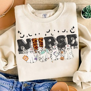 Nurse Spooky Halloween Sublimation Shirt Png Files, Nurse Halloween Png, Nursing Png, Instant Download, Halloween Nursing Sublimation