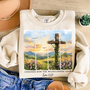 Christian Wildflowers PNG, Floral Bible Verse Sublimation, Watercolor Faith PNG, Inspirational Jesus Design for Shirts