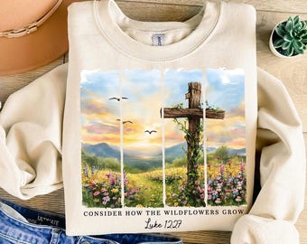 Christian Wildflowers PNG, Floral Bible Verse Sublimation, Watercolor Faith PNG, Inspirational Jesus Design for Shirts