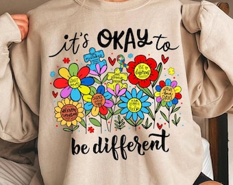 Everyone Communicates Differently PNG, Autism Awareness Month Shirt PNG Coquette Autism Mom Sublimation Design It's Ok To Be Different Png