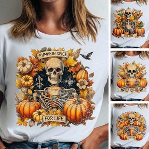 Pumpkin Spice For Life Bundle Png, Halloween Png, Pumpkin Spice Skeleton Png, Skeleton Png, Pumpkin Spice Png, Halloween Drink Design Bundle