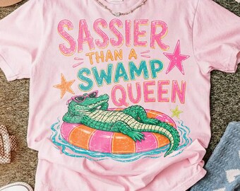 Cuter Than A Swamp Princess PNG Cute Gator Sublimation Design Funny Southern Summer Digital Download