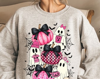 Halloween Coquette Boo Sublimation Design Png, Temporada Assustadora Png, Halloween Rosa PNG, Halloween Feminino Png, Halloween Moderno, Fantasma Bonito Png