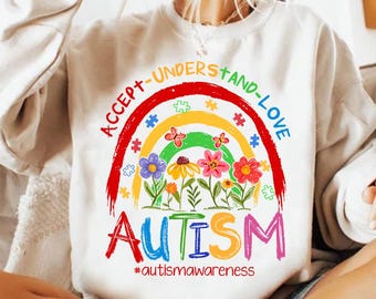 Retro Autism Awareness PNG, Rainbow Puzzle Coquette Clipart, Sublimation Design, Support Shirt, Be Different Png Digital Download