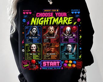 Retro Horror PNG, Horror Character Design, Colorful Spooky Halloween Sublimation PNG