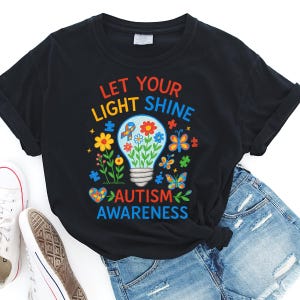 Let Your Light Shine Autism PNG, Autism Awareness Sublimation, Acceptance Shirt Design, Digital Download, Autism Month PNG