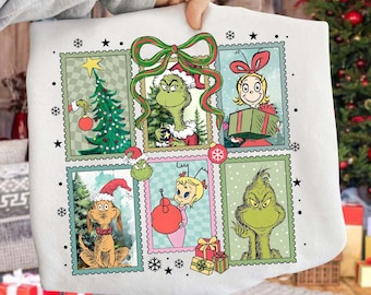 Retro Grinch Christmas Movie PNG, Grinchmas Vintage Green Guy Sublimation Clipart For Xmas Shirts Movie Character Png