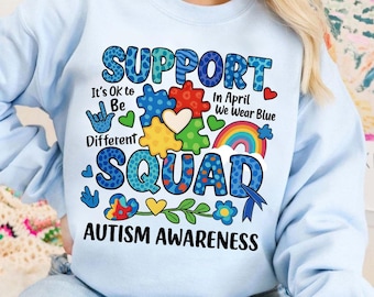 Family Autism Support Squad PNG, Autism Awareness Month PNG, Teacher & Parent Support PNG, Special Education Digital Download
