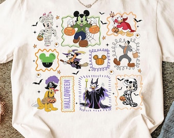 Vintage Horror Halloween Mouse And Friends Png, Retro Disney Ghost Spooky Season Clipart For Trick Or Treat Designs