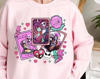 Retro Valentine Jack Skellington PNG, Nightmare Before Christmas Couple Design, Jack and Sally Sublimation Shirt Png