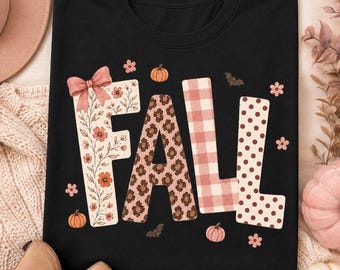 Fall PNG, Pink Coquette Autumn Shirt Design