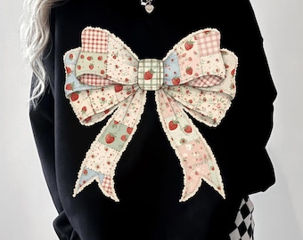 Strawberry Bow PNG Sublimation Graphic Retro Red Gingham Clipart Vintage Bow Png