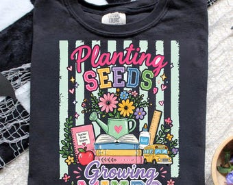 Teacher PNG, Planting Seeds Growing Minds Floral Design (Digital Download)