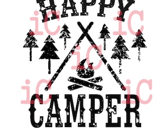SVG and DXF Happy Camper