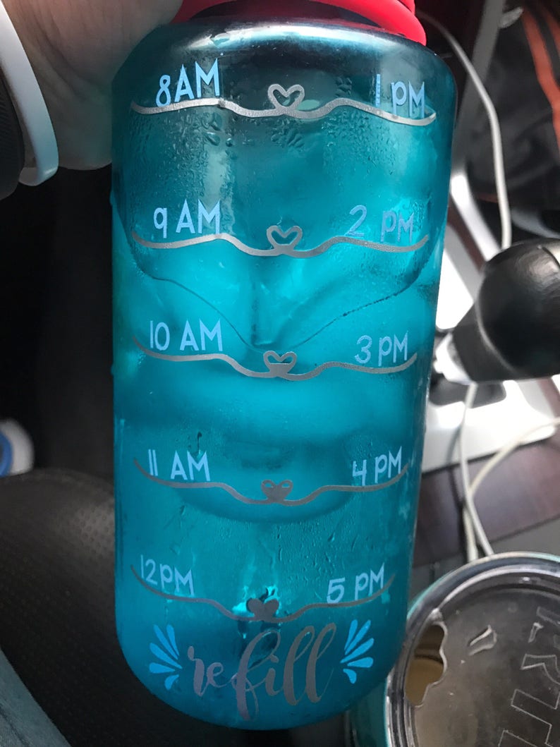 Water bottle Heart fill lines SVG