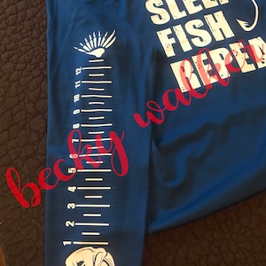 Ocean Fish Shirt saltwater Fishing With Ruler to Measure Fish-unisex 