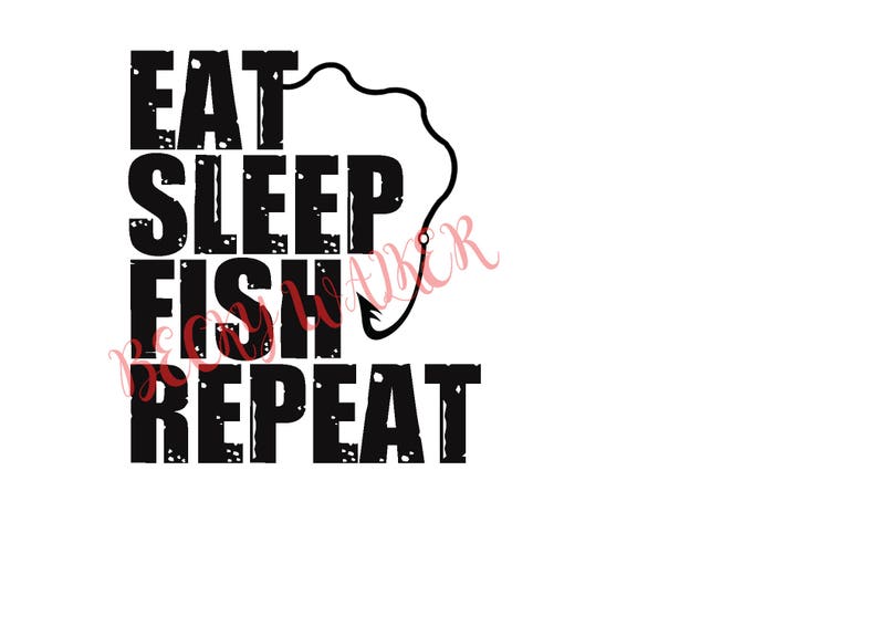Download SVG and DXF Deep Sea Eat Fish Sleep Repeat with Ruler | Etsy
