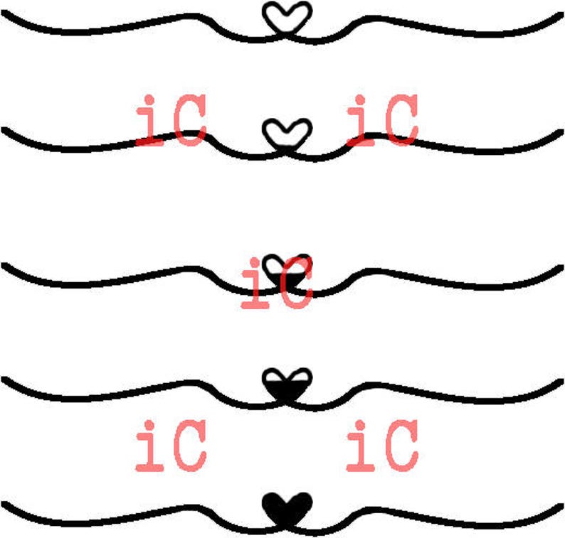 Water bottle Heart fill lines SVG