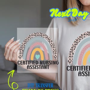 Retro CNA Rainbow DTF Transfer: Nurse Gift, Ready to Press