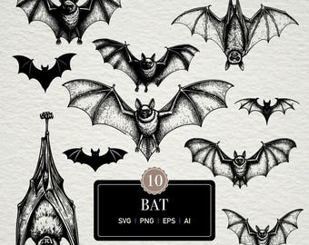 Fledermaus SVG Bundle: Halloween Clipart Cut Dateien für Cricut & Silhouette (Instant Download)