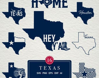 Texas SVG Bundle: Cowboy, Map, Flag Cut Files (16 Designs)
