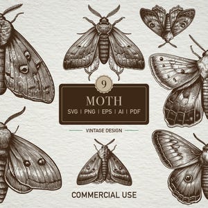 Moth SVG Bundle Cut Files Cricut PNG Witchcraft svg Celestial Moth svg Sketch Silhouette Mystical Moth svg Butterflies Clipart Boho Moth