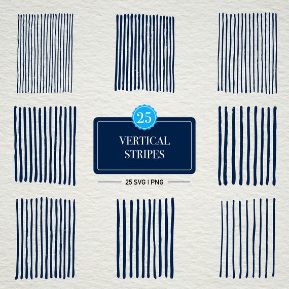 25 Hand Drawn Vertical Stripe SVGs | Minimalist Line Pattern Clipart (Digital Download)