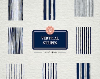 33 Hand Drawn Distressed Stripes SVGs | Minimalist Line Pattern Clipart (Digital Download)