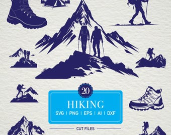 Hiking SVG Bundle: Forest Scenery Silhouette Cut Files (Digital Download)