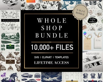 Szablony clipart SVG Lifetime Whole Shop: ponad 10 000 plików (do pobrania w wersji cyfrowej)