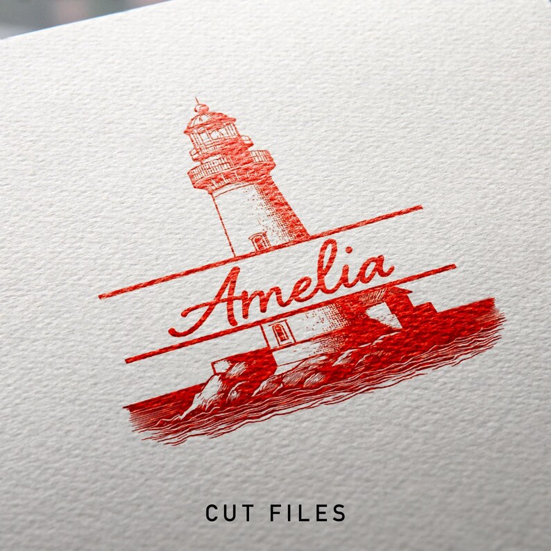 Cursive Lighthouse Lighthouse Split Frame SVG Bundle: Monogram Art, Cricut Cut File - Etsy