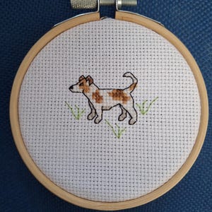 Jack Russell Terrier Mini schema punto croce cane carino facile da cucire carta immagine regalo piccolo