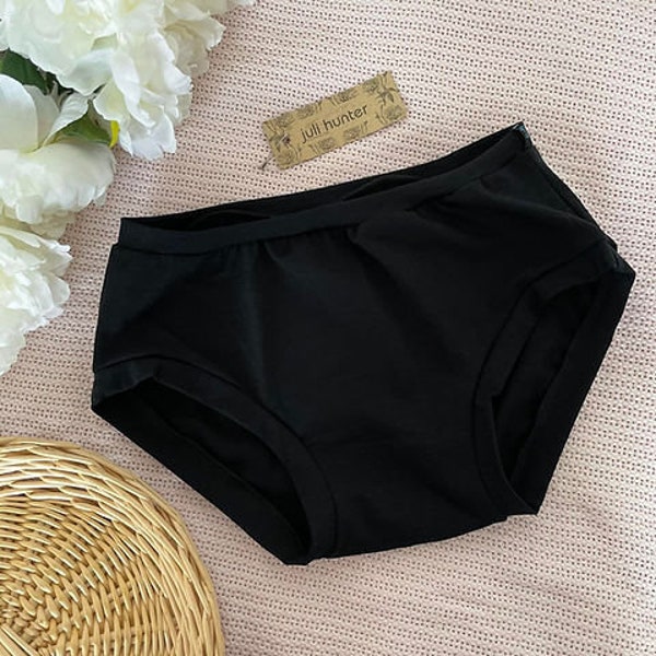 Undies mid rise black cotton spandex