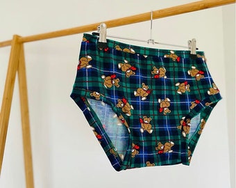 Undies mid rise tartan teddies vintage fabric